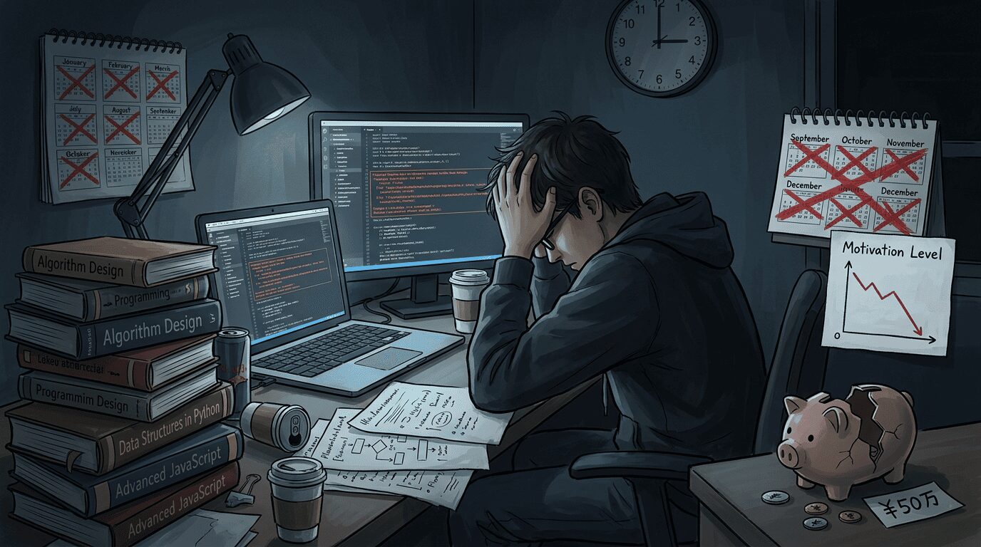 プログラミングスクールでの挫折イメージ